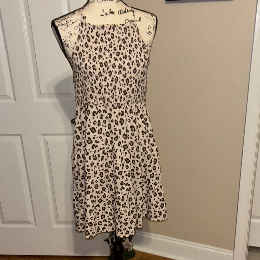 Leopard Print Halter Dress American Eagle animal print dress